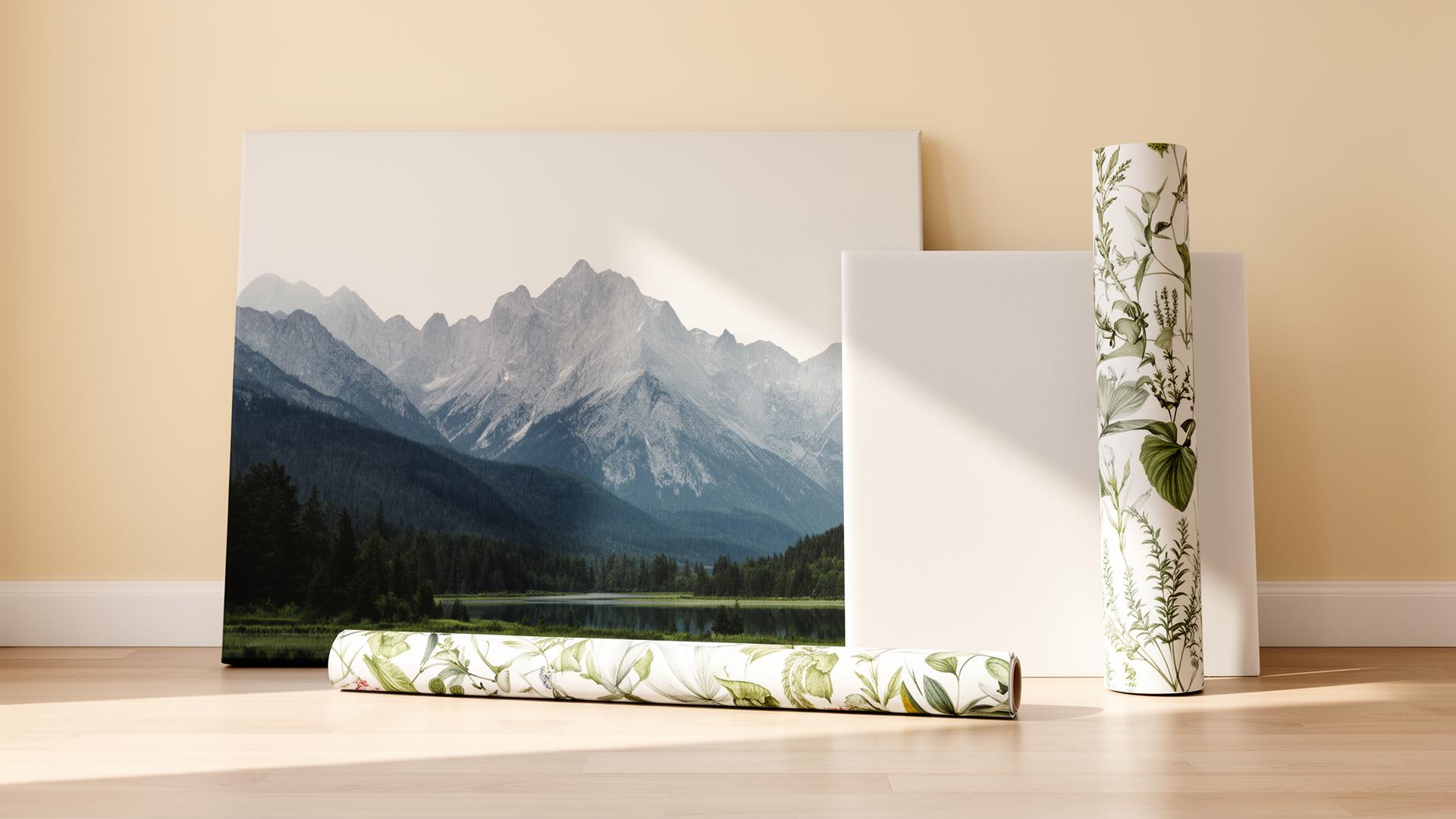 Custom canvas prints, banners, signs and wall murals showcased in a studio