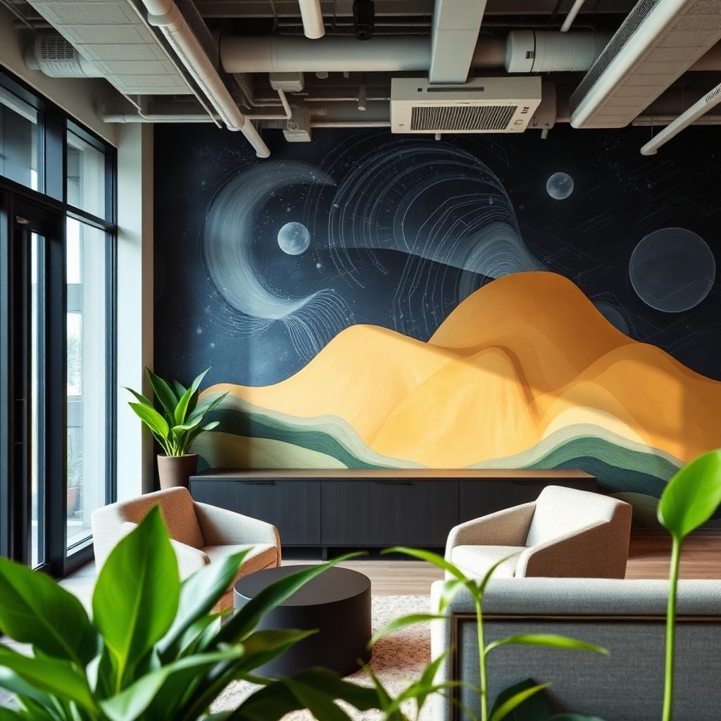 Wallpaper mural feature wall